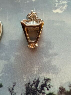Sterling Silver Vintage Lantern Pendant Necklace Charm in Silver